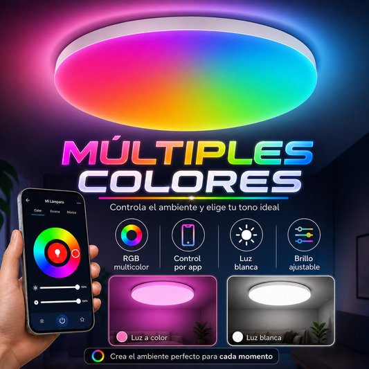 Lampara Redonda De Techo Inteligente Rgb 30cm - AURA Smart