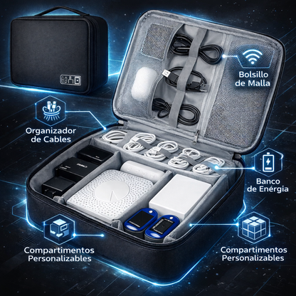 Organizador para Cables Bolsa de Almacenamiento de doble compartimiento - CASE PRO