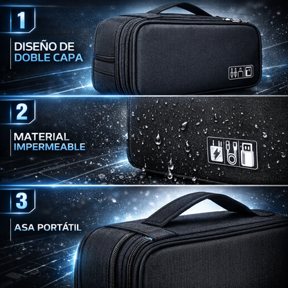 Organizador para Cables Bolsa de Almacenamiento de doble compartimiento - CASE PRO