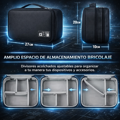 Organizador para Cables Bolsa de Almacenamiento de doble compartimiento - CASE PRO