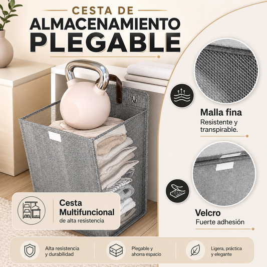 CESTO DE ROPA PLEGABLE PARA PARED - FLEXIWASH