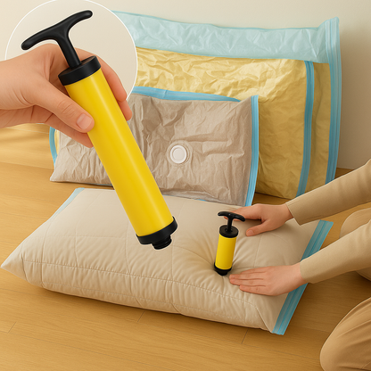 Pack de 5 Bolsas Compresoras (Medida a elegir) + 1 Succionador Manual