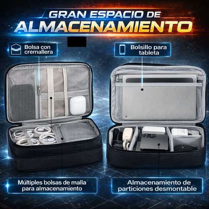 Organizador para Cables Bolsa de Almacenamiento de doble compartimiento - CASE PRO