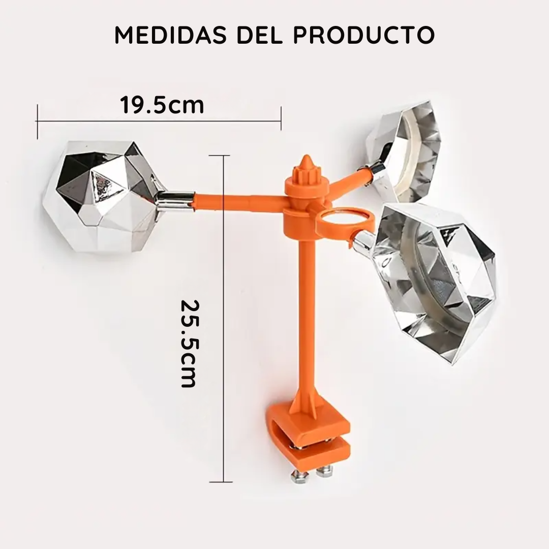 Repelente De Aves Reflectante 360° Panel Solar Con Sonido - BirdShield Pro