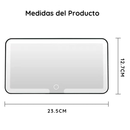 Espejo Con Luz Led Táctil Recargable Para Visera De Autos - MirrorLux