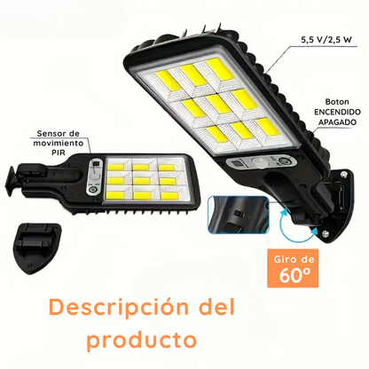 Lámpara Solar Exterior de Pared + control remoto - SunPower Pro