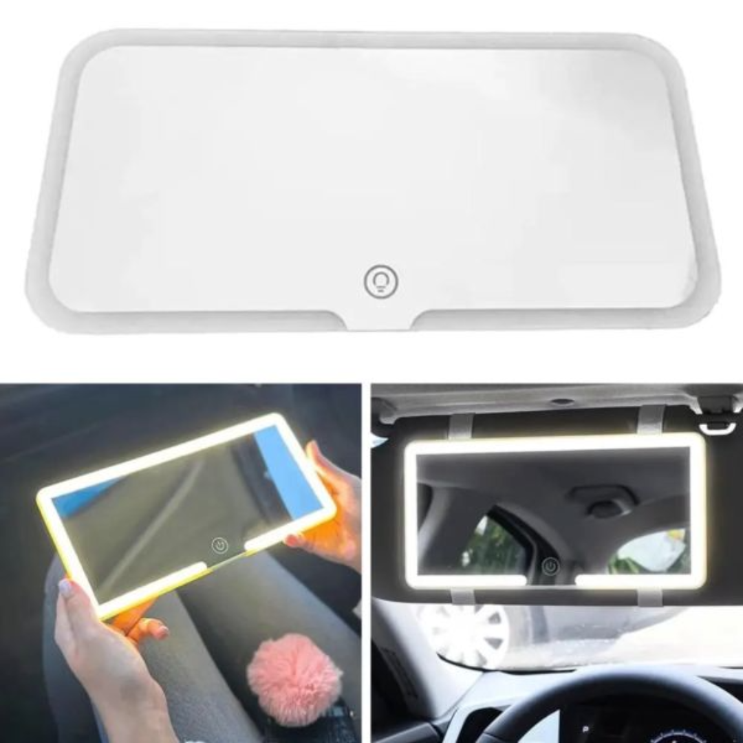 Espejo Con Luz Led Táctil Recargable Para Visera De Autos - MirrorLux
