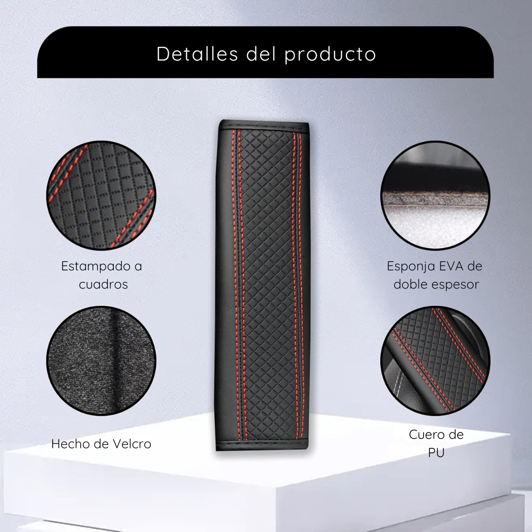 Almohadilla de CUERO para cinturón de seguridad - PREMIUM