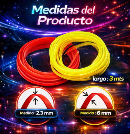 LUCES LED NEON PARA INTERIOR DE AUTO DE 3 METROS - NEON DRIVE