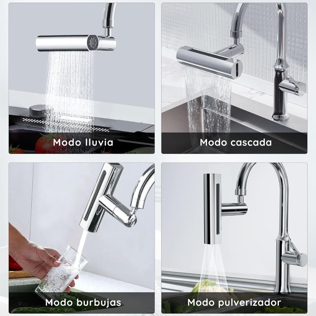 Adaptador de Grifo 360° Multifuncional 4 Salidas - PREMIUM