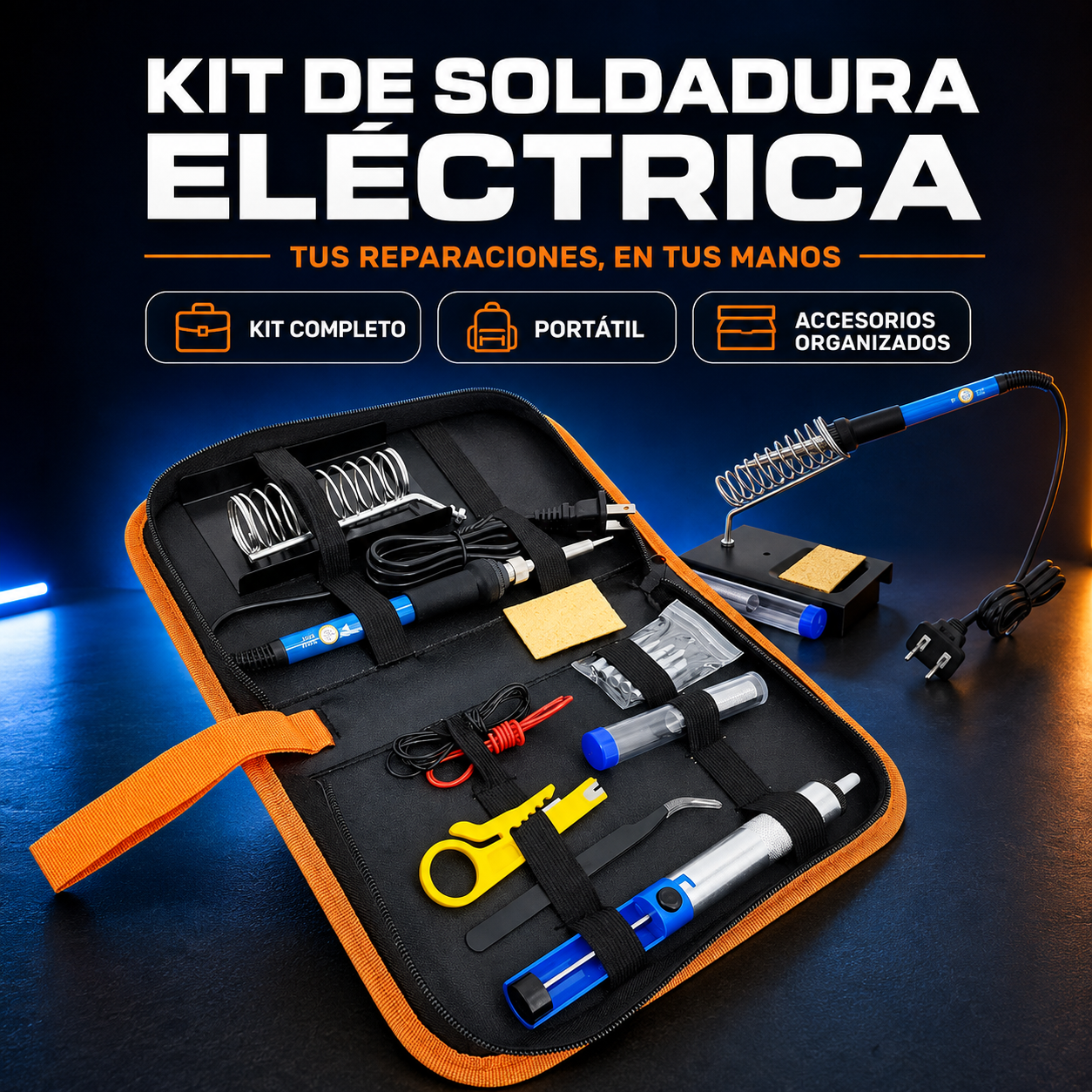 KIT SOLDADOR DE ESTAÑO ELECTRICO - IRONMAX