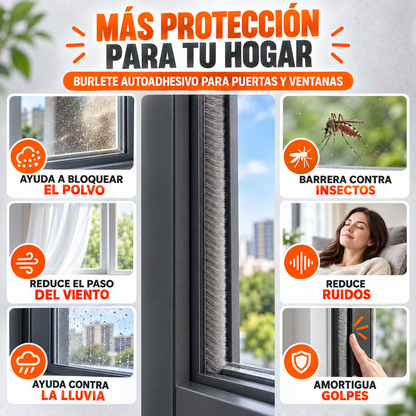 Tira Burlete Adhesivo Sellador Ventanas Puertas Adhesivo 10 Mt - ShieldFlex