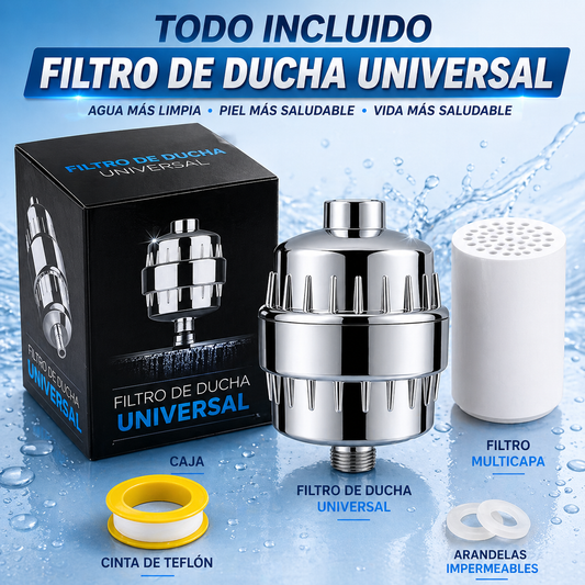 Filtro purificador de agua para ducha con cartucho - AquaShine