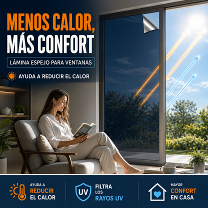 Lamina Polarizada Tipo Espejo para Ventana - PrivaGlass