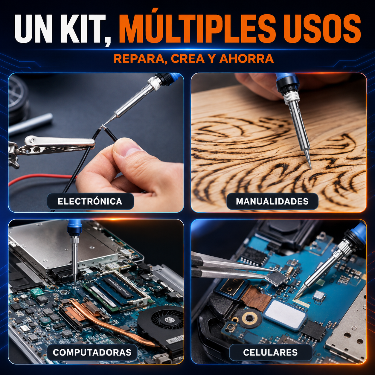 KIT SOLDADOR DE ESTAÑO ELECTRICO - IRONMAX