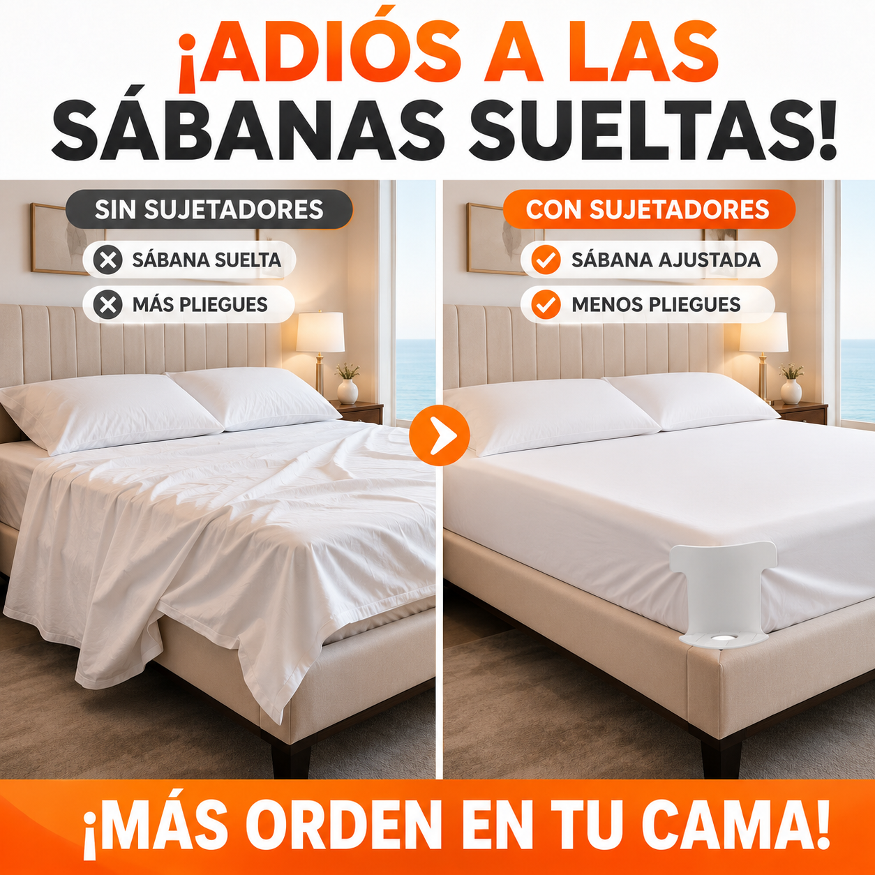 Sujetadores antideslizantes para Sabanas pack x 4 - LockBed