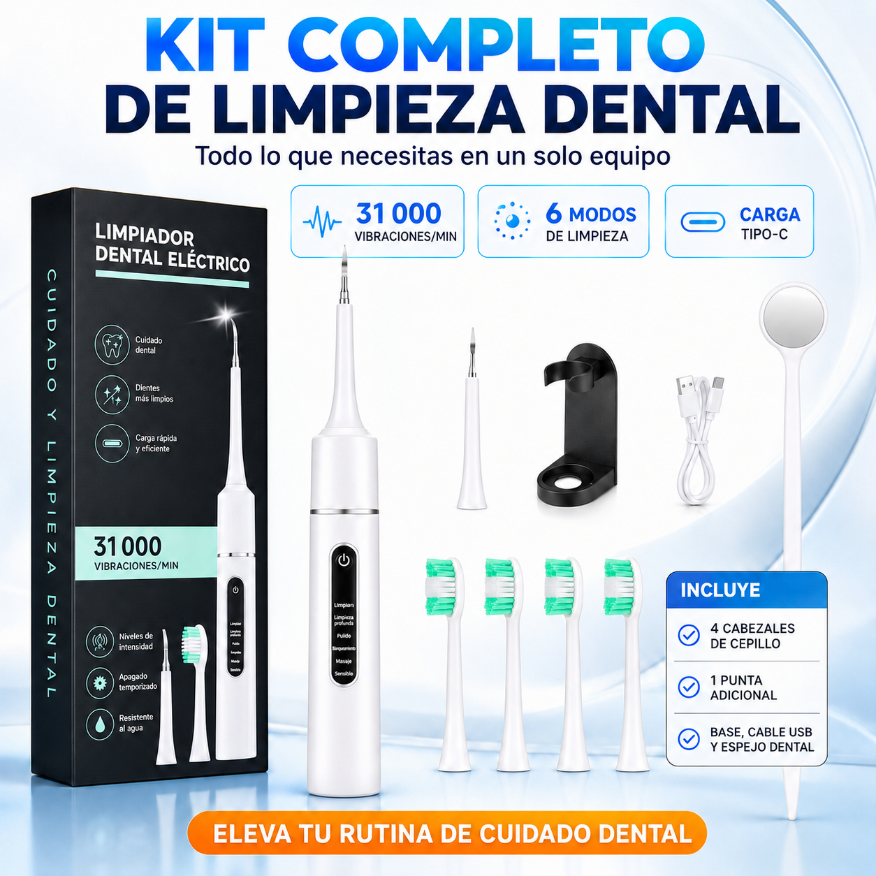 KIT DE CEPILLO ELECTRICO PARA DIENTES - ULTRADENT