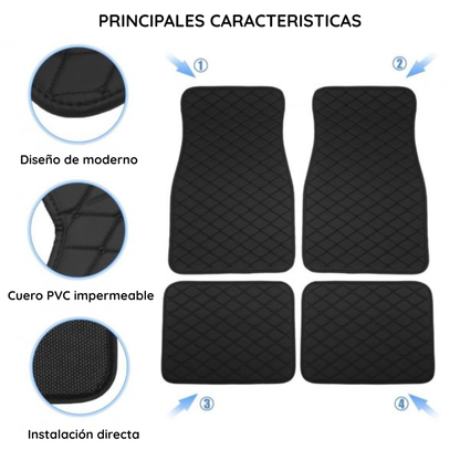 Juego De Tapetes Negros Universales 4 Pzas - CleanDrive Max