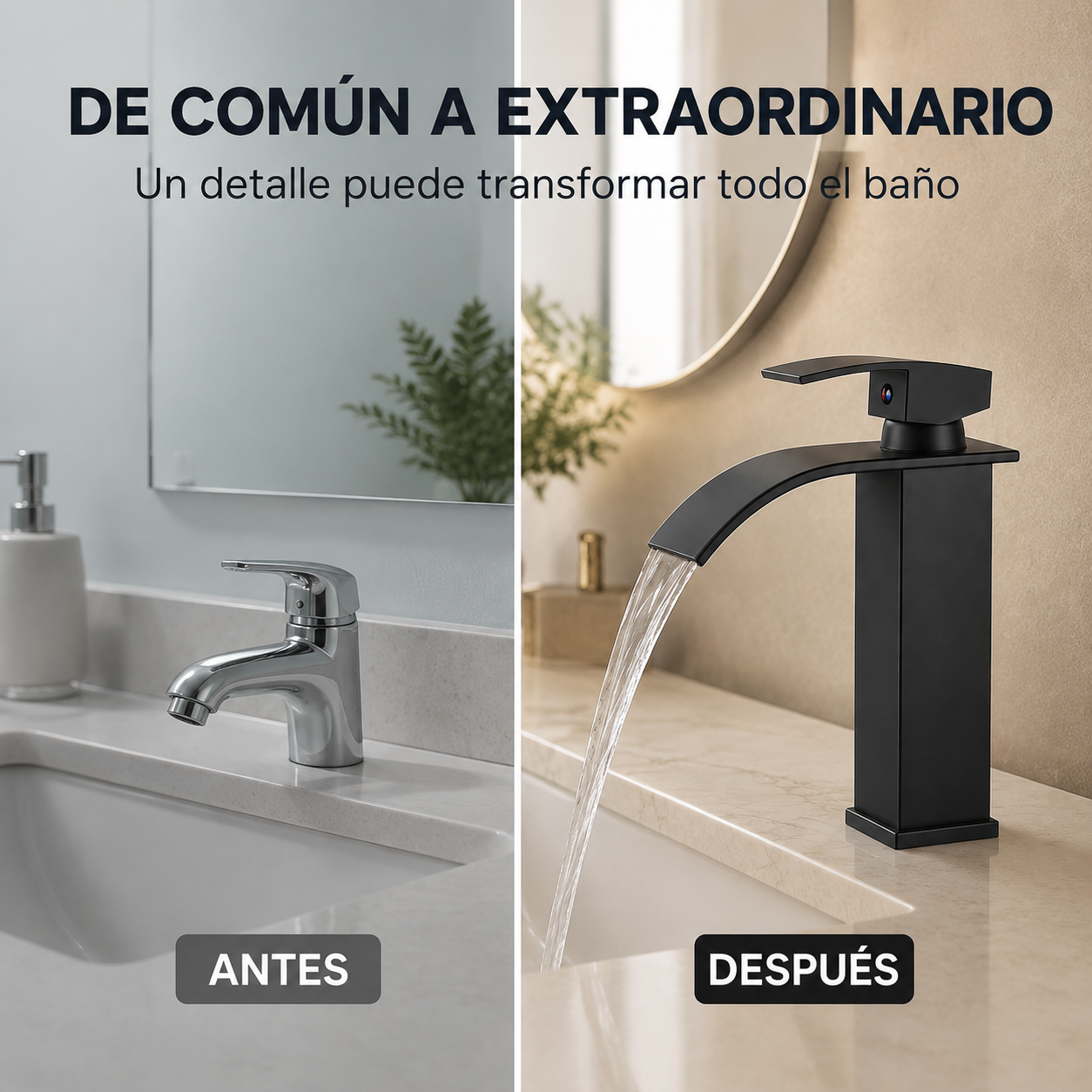 Llave Monocomando para Lavamanos - Cascada Deluxe