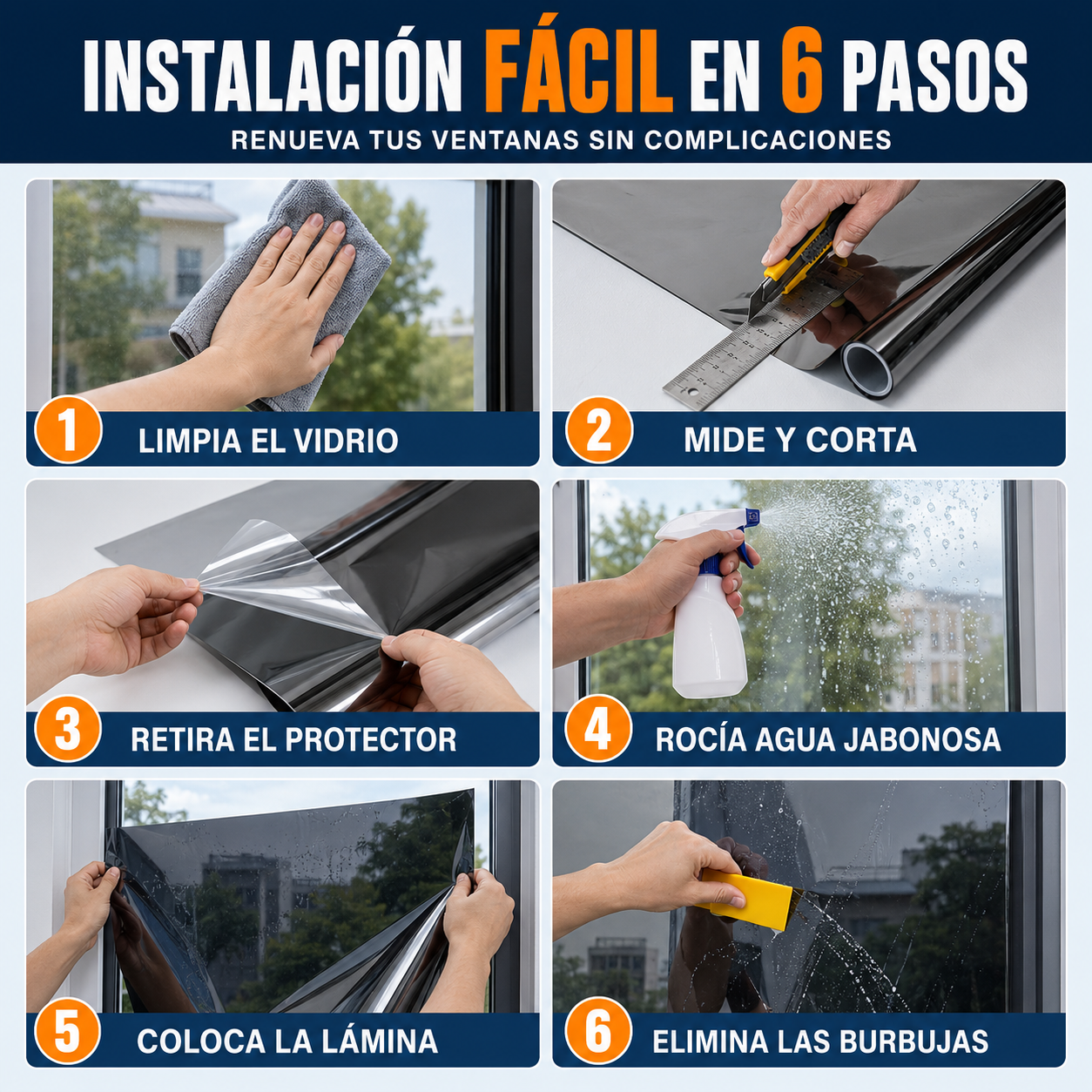 Lamina Polarizada Tipo Espejo para Ventana - PrivaGlass