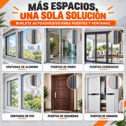Tira Burlete Adhesivo Sellador Ventanas Puertas Adhesivo 10 Mt - ShieldFlex