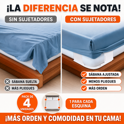 Sujetadores antideslizantes para Sabanas pack x 4 - LockBed