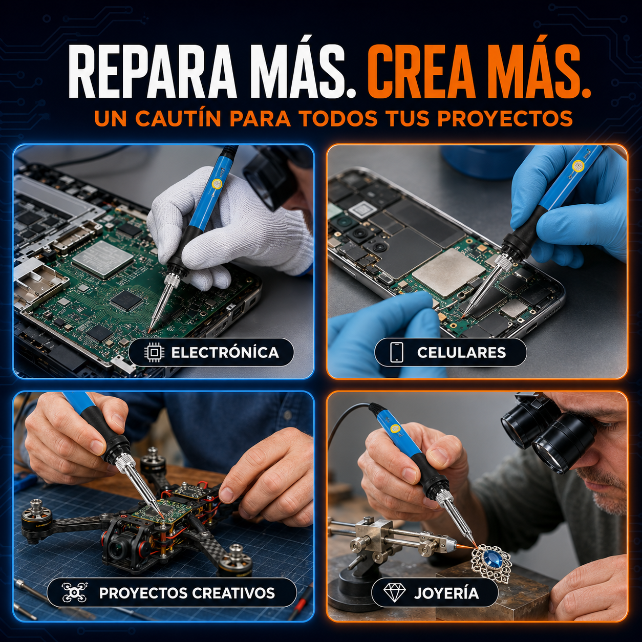 KIT SOLDADOR DE ESTAÑO ELECTRICO - IRONMAX