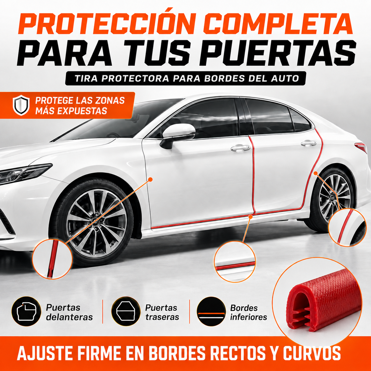 Tira de Sellado Moldura de Caucho para Auto - FlexiGuard