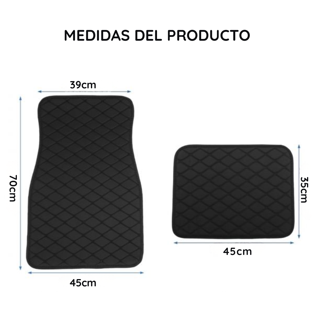 Juego De Tapetes Negros Universales 4 Pzas - CleanDrive Max