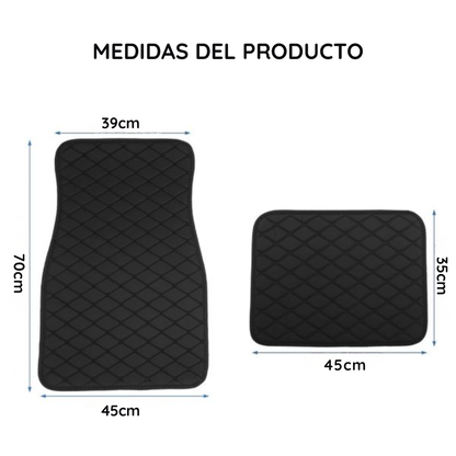 Juego De Tapetes Negros Universales 4 Pzas - CleanDrive Max