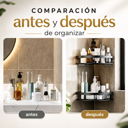 ESQUINERO ESTANTE ORGANIZADOR DE ACERO PARA BAÑO - 1 UNIDAD
