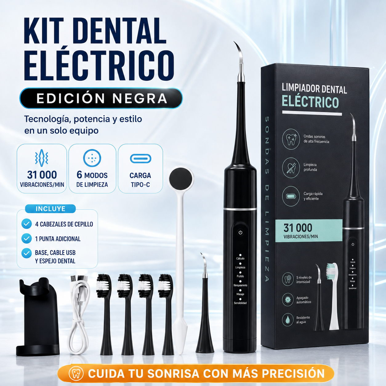 KIT DE CEPILLO ELECTRICO PARA DIENTES - ULTRADENT