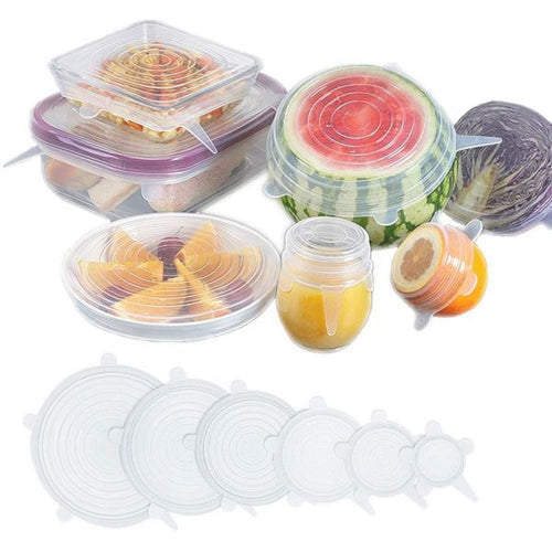 Pack De 6 Tapas De Silicona Reutilizables para Alimentos